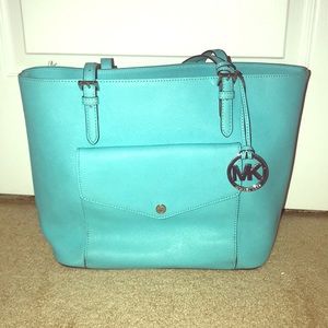 Michael Kors baby blue tote bag